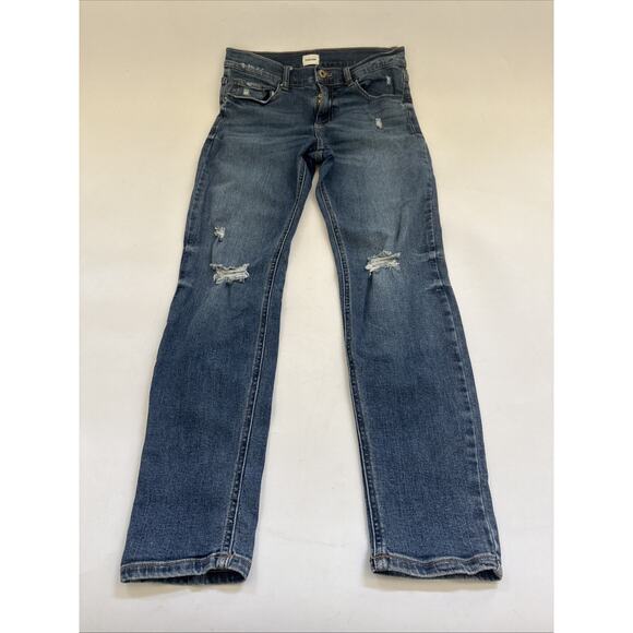 Womens SNEAK PEEK Jeans Mid Rise Distressed BOHO Y2K Size 9 Waist 29 - Picture 1 of 9